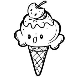 Dibujo para colorear: Helado (Comida y Nutrición) #218947 - Dibujos para Colorear e Imprimir Gratis