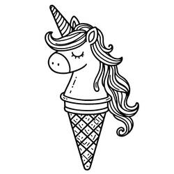 Dibujo para colorear: Helado de Unicornio (Comida y Nutrición) #211759 - Dibujos para Colorear e Imprimir Gratis