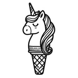 Dibujo para colorear: Helado de Unicornio (Comida y Nutrición) #211760 - Dibujos para Colorear e Imprimir Gratis
