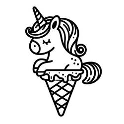 Dibujo para colorear: Helado de Unicornio (Comida y Nutrición) #211761 - Dibujos para Colorear e Imprimir Gratis