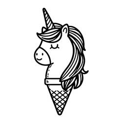 Dibujos para colorear: Helado de Unicornio - Dibujos para Colorear e Imprimir Gratis