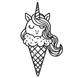 Dibujo para colorear: Helado de Unicornio (Comida y Nutrición) #211766 - Dibujos para Colorear e Imprimir Gratis