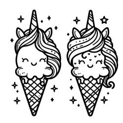 Dibujo para colorear: Helado de Unicornio (Comida y Nutrición) #211767 - Dibujos para Colorear e Imprimir Gratis
