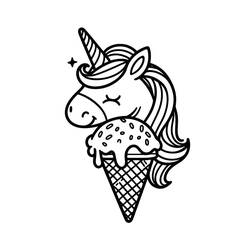 Dibujo para colorear: Helado de Unicornio (Comida y Nutrición) #211773 - Dibujos para Colorear e Imprimir Gratis