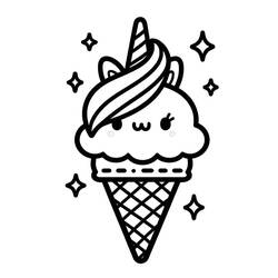 Dibujo para colorear: Helado de Unicornio (Comida y Nutrición) #211774 - Dibujos para Colorear e Imprimir Gratis