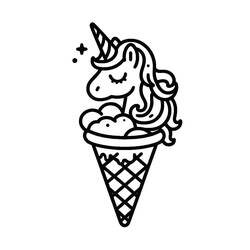 Dibujo para colorear: Helado de Unicornio (Comida y Nutrición) #211775 - Dibujos para Colorear e Imprimir Gratis