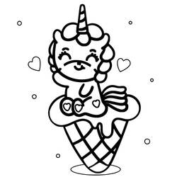Dibujo para colorear: Helado de Unicornio (Comida y Nutrición) #211778 - Dibujos para Colorear e Imprimir Gratis