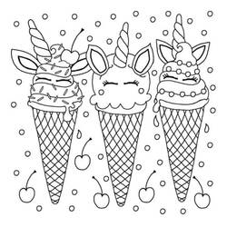 Dibujo para colorear: Helado de Unicornio (Comida y Nutrición) #211779 - Dibujos para Colorear e Imprimir Gratis