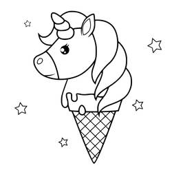 Dibujo para colorear: Helado de Unicornio (Comida y Nutrición) #211780 - Dibujos para Colorear e Imprimir Gratis