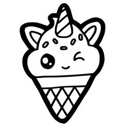 Dibujo para colorear: Helado de Unicornio (Comida y Nutrición) #211781 - Dibujos para Colorear e Imprimir Gratis