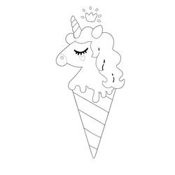 Dibujo para colorear: Helado de Unicornio (Comida y Nutrición) #211782 - Dibujos para Colorear e Imprimir Gratis