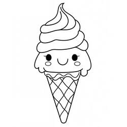Dibujo para colorear: Helado Kawaii (Comida y Nutrición) #216316 - Dibujos para Colorear e Imprimir Gratis