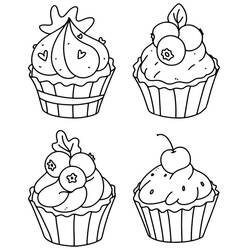 Dibujo para colorear: Magdalena (Comida y Nutrición) #210609 - Dibujos para Colorear e Imprimir Gratis