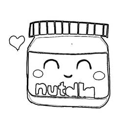 Dibujo para colorear: Nutella Kawaii (Comida y Nutrición) #202413 - Dibujos para Colorear e Imprimir Gratis