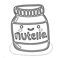 Dibujo para colorear: Nutella Kawaii (Comida y Nutrición) #202414 - Dibujos para Colorear e Imprimir Gratis