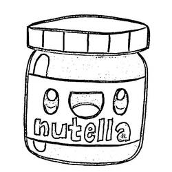 Dibujos para colorear: Nutella Kawaii - Dibujos para Colorear e Imprimir Gratis