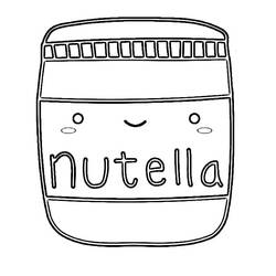 Dibujo para colorear: Nutella Kawaii (Comida y Nutrición) #202416 - Dibujos para Colorear e Imprimir Gratis