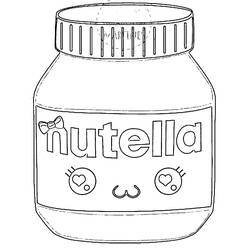Dibujo para colorear: Nutella Kawaii (Comida y Nutrición) #202417 - Dibujos para Colorear e Imprimir Gratis