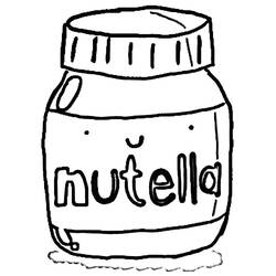 Dibujo para colorear: Nutella Kawaii (Comida y Nutrición) #202418 - Dibujos para Colorear e Imprimir Gratis