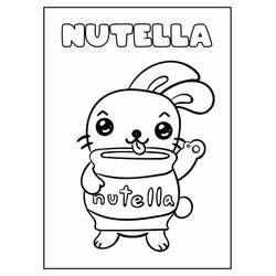 Dibujo para colorear: Nutella Kawaii (Comida y Nutrición) #202419 - Dibujos para Colorear e Imprimir Gratis