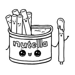 Dibujo para colorear: Nutella Kawaii (Comida y Nutrición) #202420 - Dibujos para Colorear e Imprimir Gratis