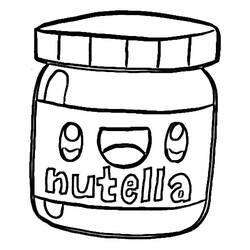 Dibujo para colorear: Nutella Kawaii (Comida y Nutrición) #202421 - Dibujos para Colorear e Imprimir Gratis