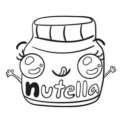 Dibujo para colorear: Nutella Kawaii (Comida y Nutrición) #202422 - Dibujos para Colorear e Imprimir Gratis