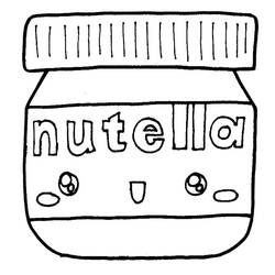 Dibujo para colorear: Nutella Kawaii (Comida y Nutrición) #202423 - Dibujos para Colorear e Imprimir Gratis