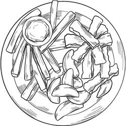 Dibujo para colorear: Papas Fritas (Comida y Nutrición) #209085 - Dibujos para Colorear e Imprimir Gratis