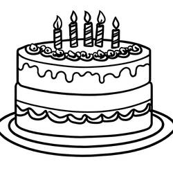 Dibujo para colorear: Pastel de Cumpleaños (Comida y Nutrición) #201116 - Dibujos para Colorear e Imprimir Gratis