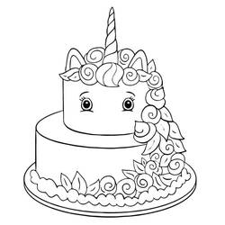 Dibujo para colorear: Pastel de Cumpleaños (Comida y Nutrición) #201119 - Dibujos para Colorear e Imprimir Gratis