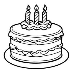 Dibujo para colorear: Pastel de Cumpleaños (Comida y Nutrición) #201120 - Dibujos para Colorear e Imprimir Gratis