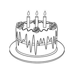 Dibujo para colorear: Pastel de Cumpleaños (Comida y Nutrición) #201121 - Dibujos para Colorear e Imprimir Gratis