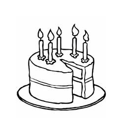 Dibujo para colorear: Pastel de Cumpleaños (Comida y Nutrición) #201122 - Dibujos para Colorear e Imprimir Gratis
