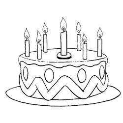 Dibujo para colorear: Pastel de Cumpleaños (Comida y Nutrición) #201125 - Dibujos para Colorear e Imprimir Gratis