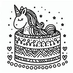 Dibujo para colorear: Pastel de Unicornio (Comida y Nutrición) #212731 - Dibujos para Colorear e Imprimir Gratis