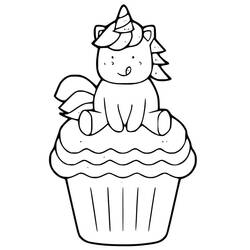 Dibujo para colorear: Pastel de Unicornio (Comida y Nutrición) #212735 - Dibujos para Colorear e Imprimir Gratis