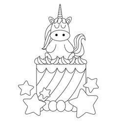 Dibujo para colorear: Pastel de Unicornio (Comida y Nutrición) #212736 - Dibujos para Colorear e Imprimir Gratis