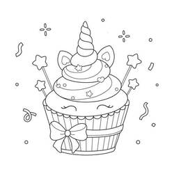 Dibujo para colorear: Pastel de Unicornio (Comida y Nutrición) #212741 - Dibujos para Colorear e Imprimir Gratis
