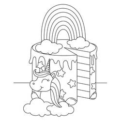 Dibujo para colorear: Pastel de Unicornio (Comida y Nutrición) #212743 - Dibujos para Colorear e Imprimir Gratis