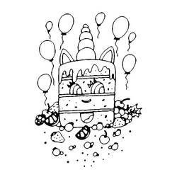 Dibujo para colorear: Pastel de Unicornio (Comida y Nutrición) #212745 - Dibujos para Colorear e Imprimir Gratis