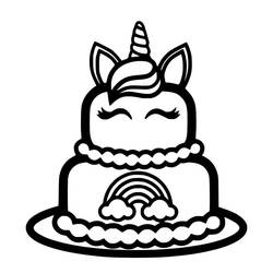 Dibujo para colorear: Pastel de Unicornio (Comida y Nutrición) #212746 - Dibujos para Colorear e Imprimir Gratis