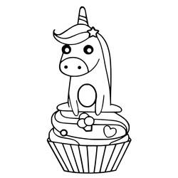 Dibujo para colorear: Pastel de Unicornio (Comida y Nutrición) #212748 - Dibujos para Colorear e Imprimir Gratis