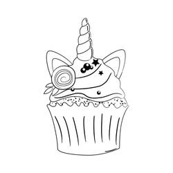 Dibujo para colorear: Pastel de Unicornio (Comida y Nutrición) #212749 - Dibujos para Colorear e Imprimir Gratis