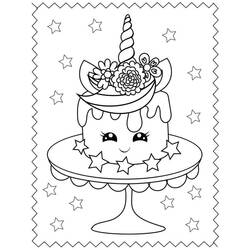 Dibujo para colorear: Pastel de Unicornio (Comida y Nutrición) #212751 - Dibujos para Colorear e Imprimir Gratis