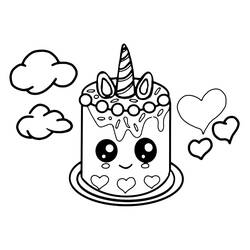 Dibujo para colorear: Pastel de Unicornio (Comida y Nutrición) #212752 - Dibujos para Colorear e Imprimir Gratis