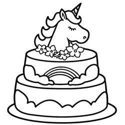 Dibujo para colorear: Pastel de Unicornio (Comida y Nutrición) #212756 - Dibujos para Colorear e Imprimir Gratis
