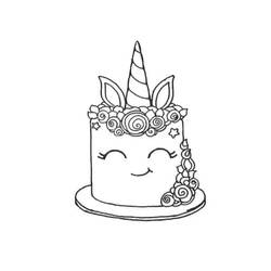 Dibujo para colorear: Pastel de Unicornio (Comida y Nutrición) #212757 - Dibujos para Colorear e Imprimir Gratis