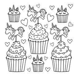 Dibujo para colorear: Pastel de Unicornio (Comida y Nutrición) #212759 - Dibujos para Colorear e Imprimir Gratis