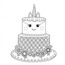 Dibujo para colorear: Pastel de Unicornio (Comida y Nutrición) #212760 - Dibujos para Colorear e Imprimir Gratis